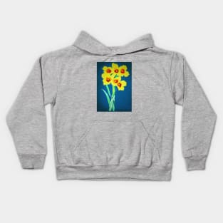 Daffodils -Bunch of flowers- cheerful illustration Kids Hoodie